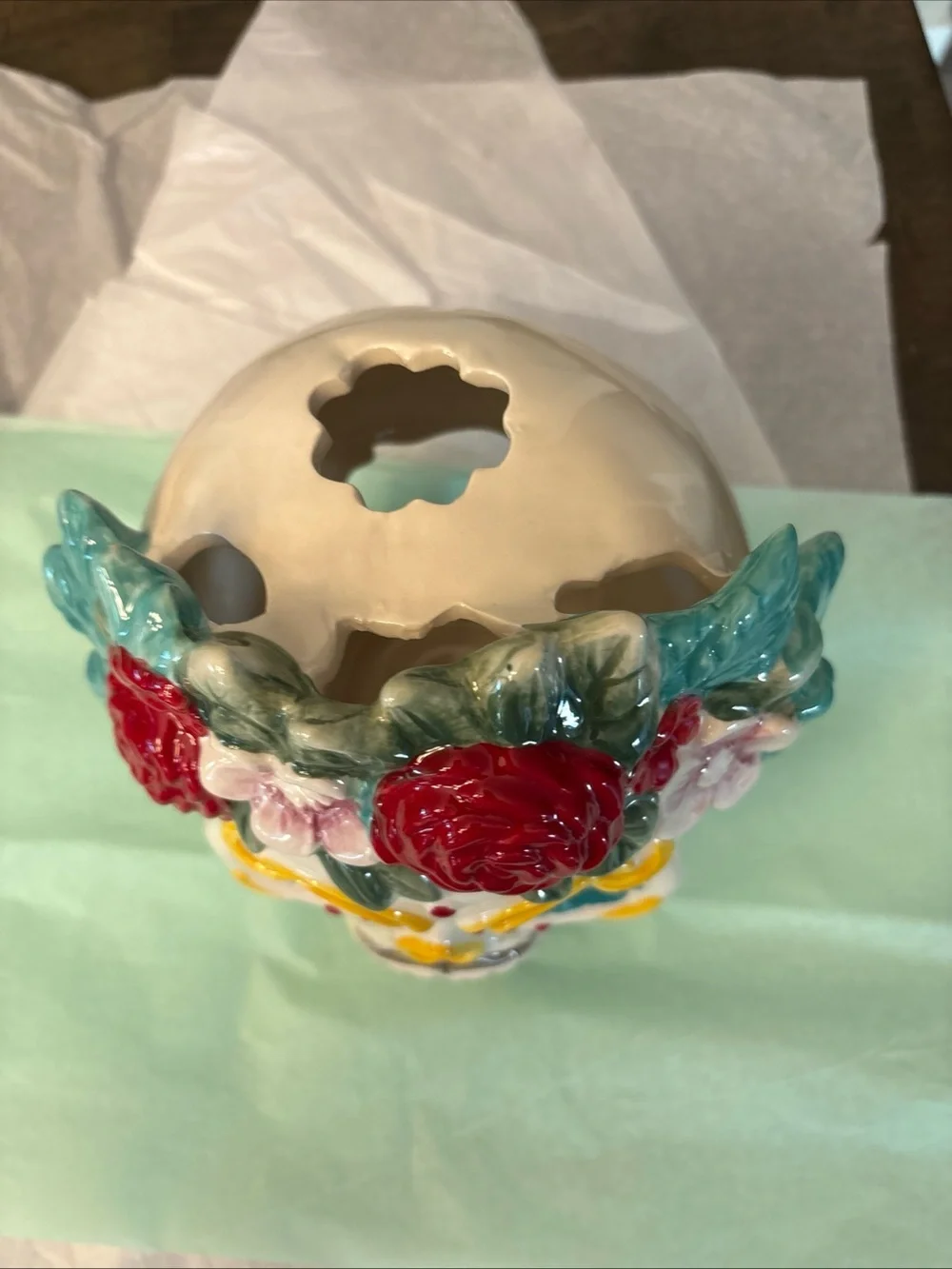 NEW Blue Sky Clayworks Sugar Skull 2020 Ceramic Tea Light Holder 8